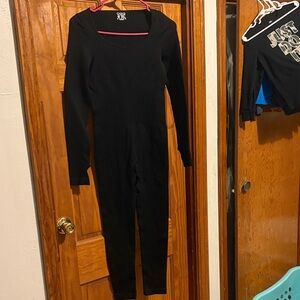 OQQ Black Long Sleeve Jumpsuit